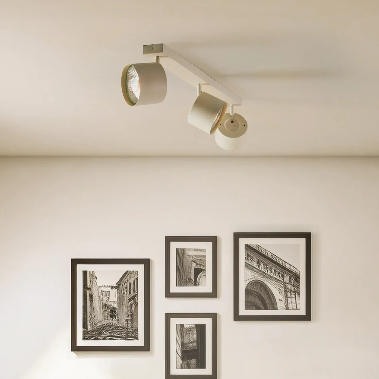 Downlight Chloe orientable 3 luces, beige