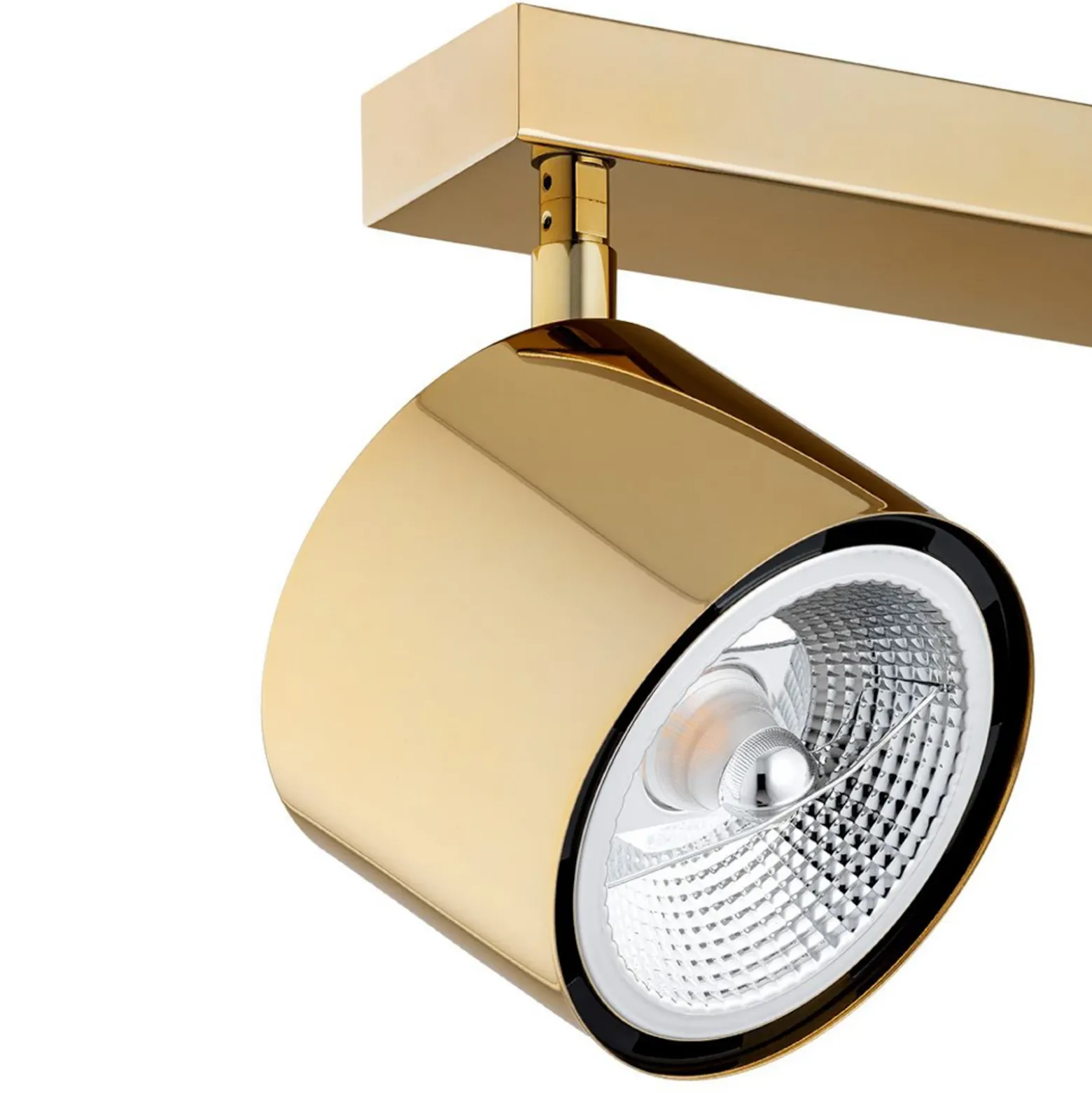 Downlight Chloe orientable, 3 luces, acero color latón