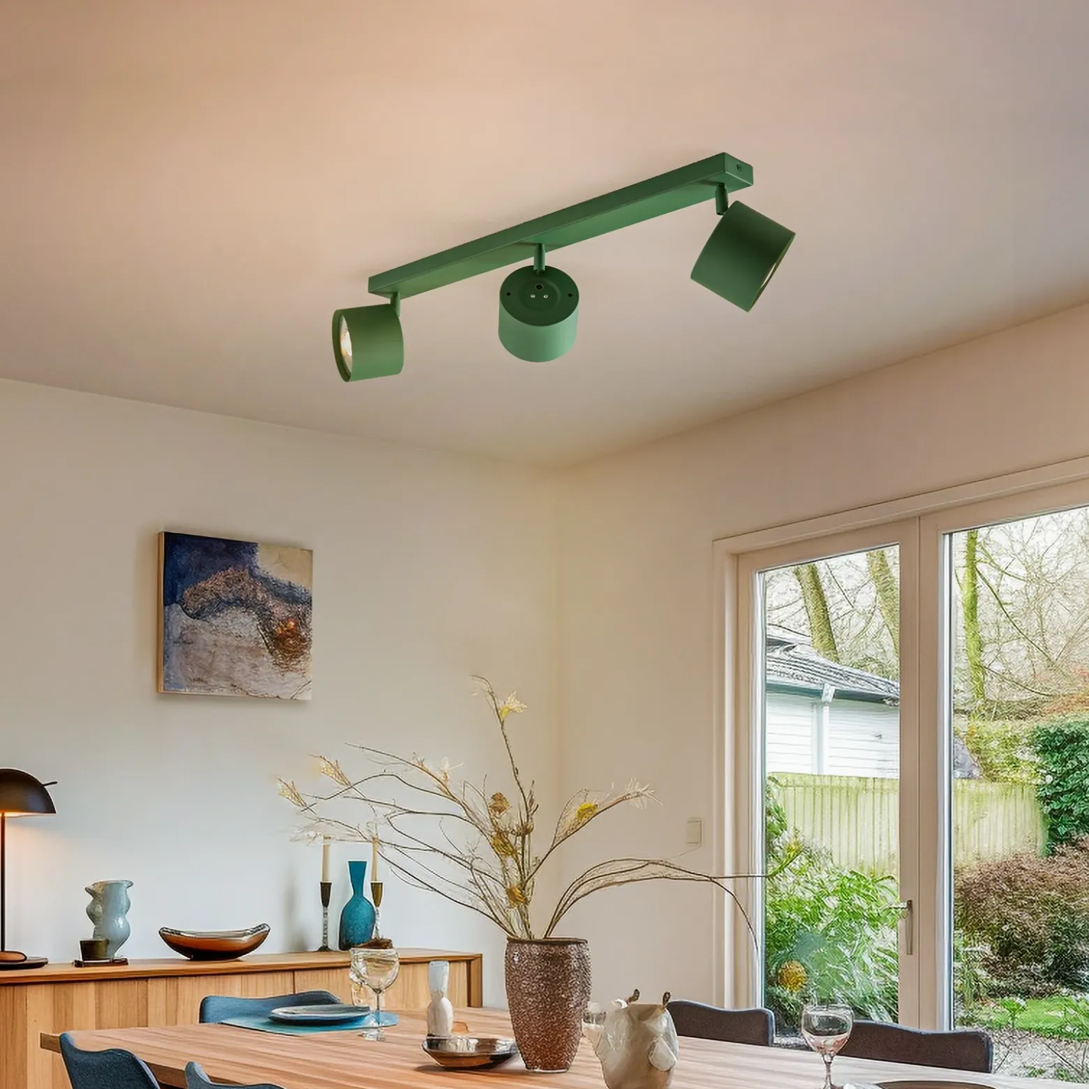 Downlight Chloe orientable 3 luces, verde