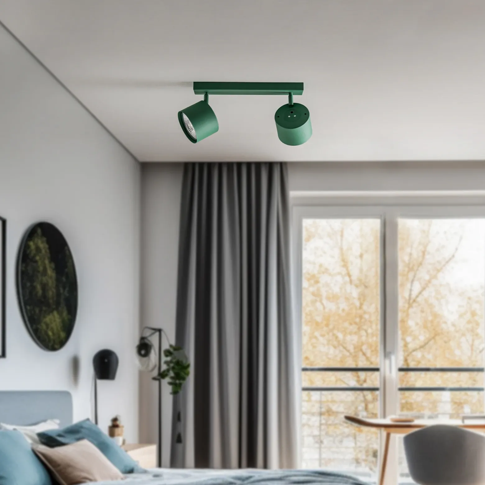 Downlight Chloe orientable 2 luces, verde