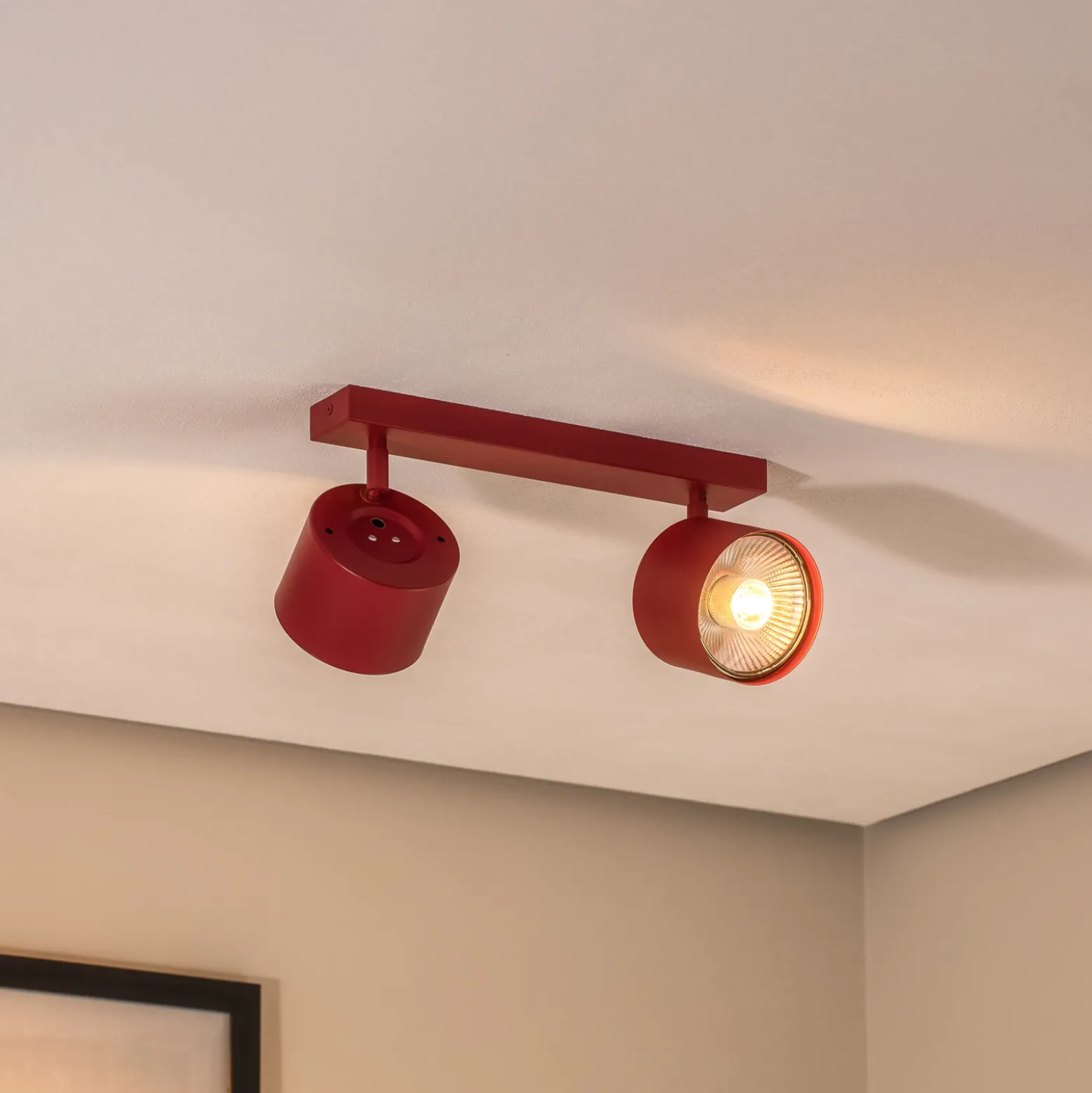 Downlight Chloe orientable 2 luces, rojo