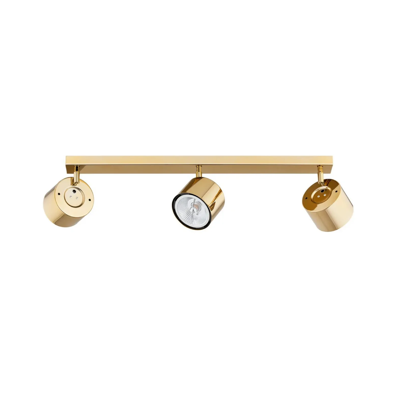 Downlight Chloe orientable, 3 luces, acero color latón