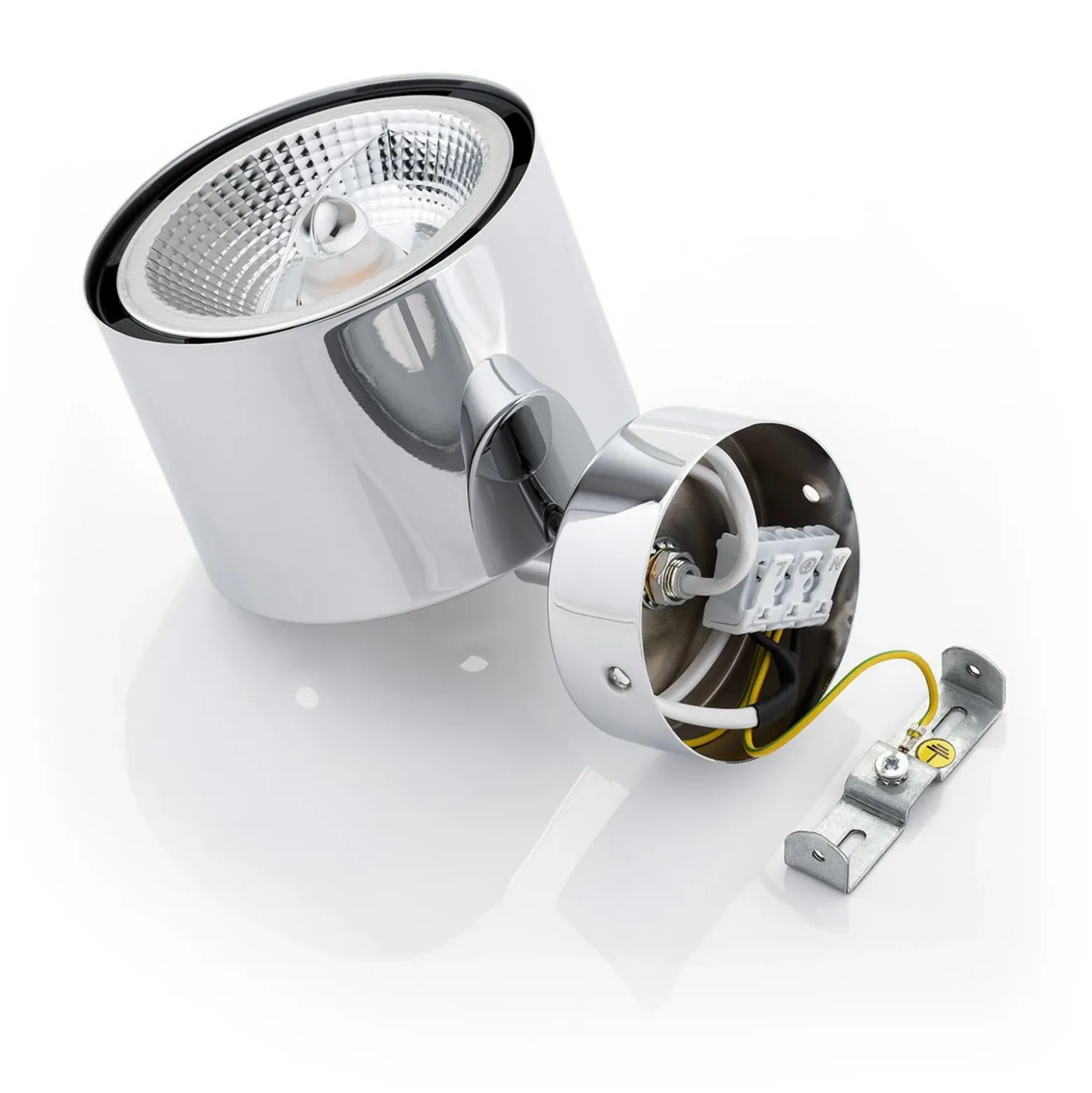 Downlight Chloe, orientable, 1 luz, acero cromado