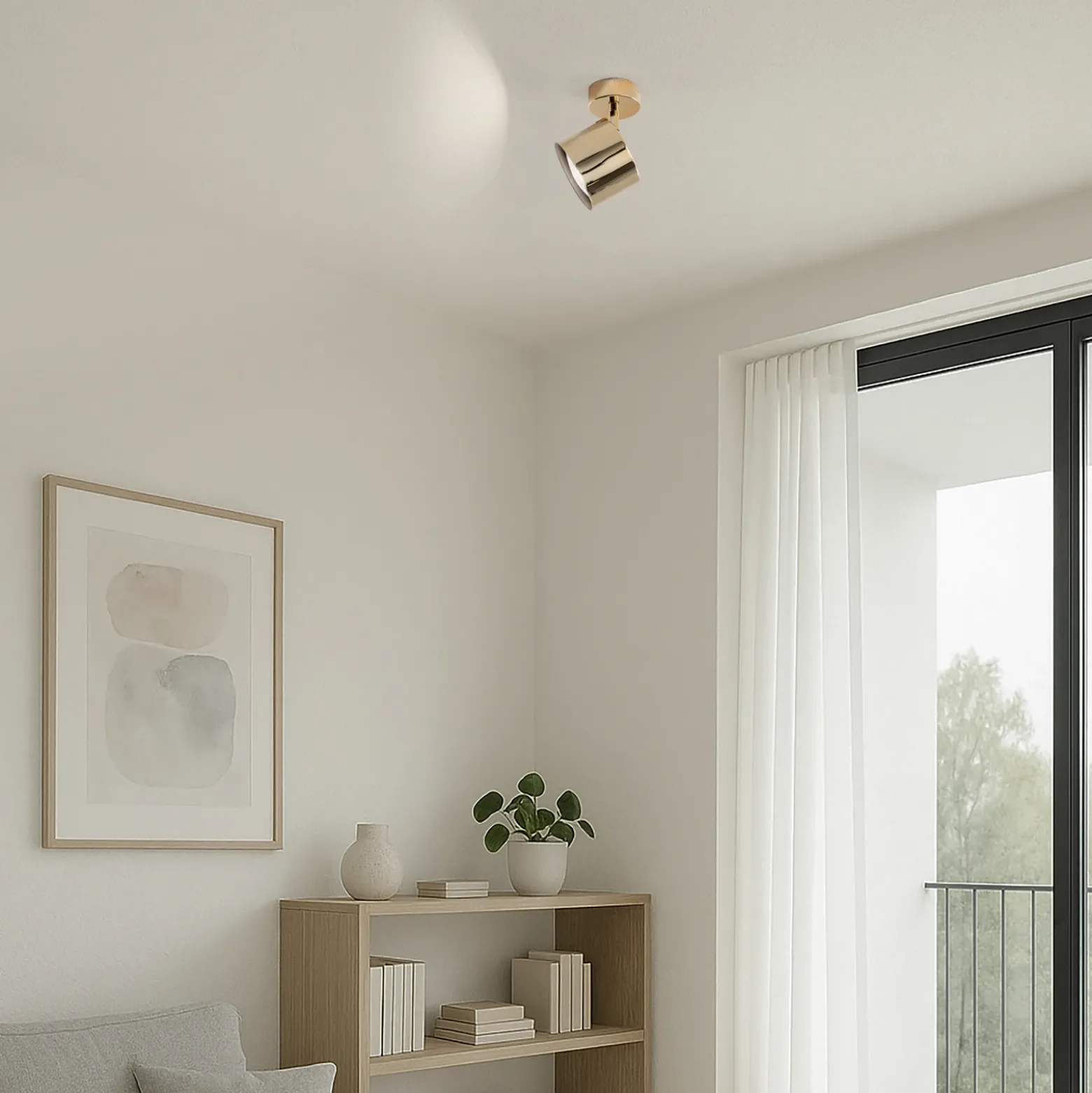 Downlight Chloe, orientable, 1 luz, acero color latón