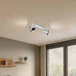 Downlight Chloe, orientable, 2 luces, acero cromado