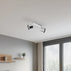 Downlight Chloe, orientable, 2 luces, acero cromado