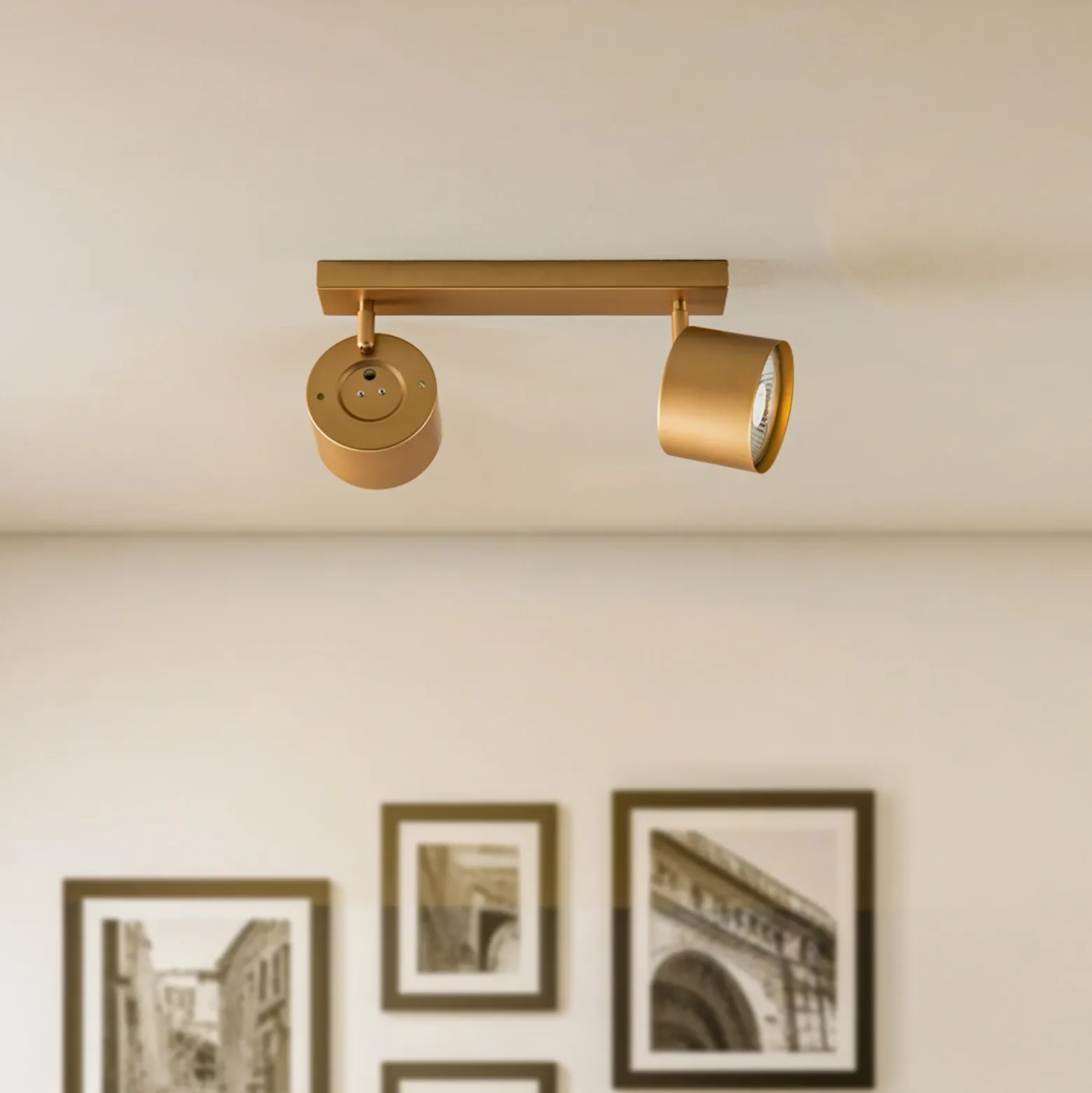 Downlight Chloe orientable 2 luces, dorado