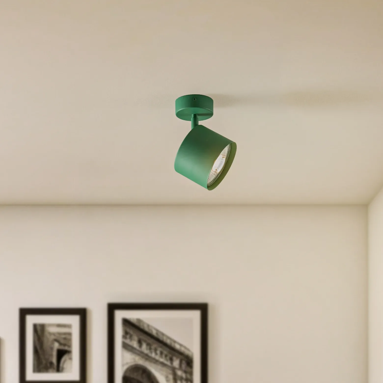 Downlight Chloe, orientable, verde, metal, GU10, 13,5 cm