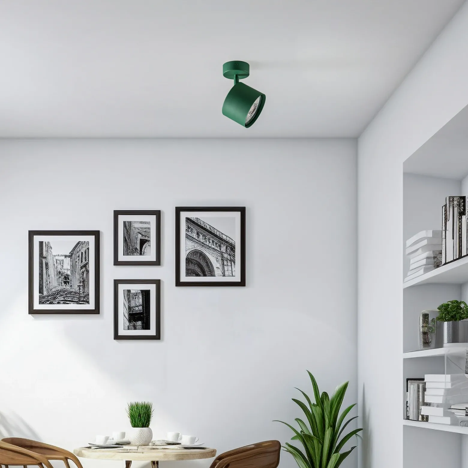 Downlight Chloe, orientable, verde, metal, GU10, 13,5 cm