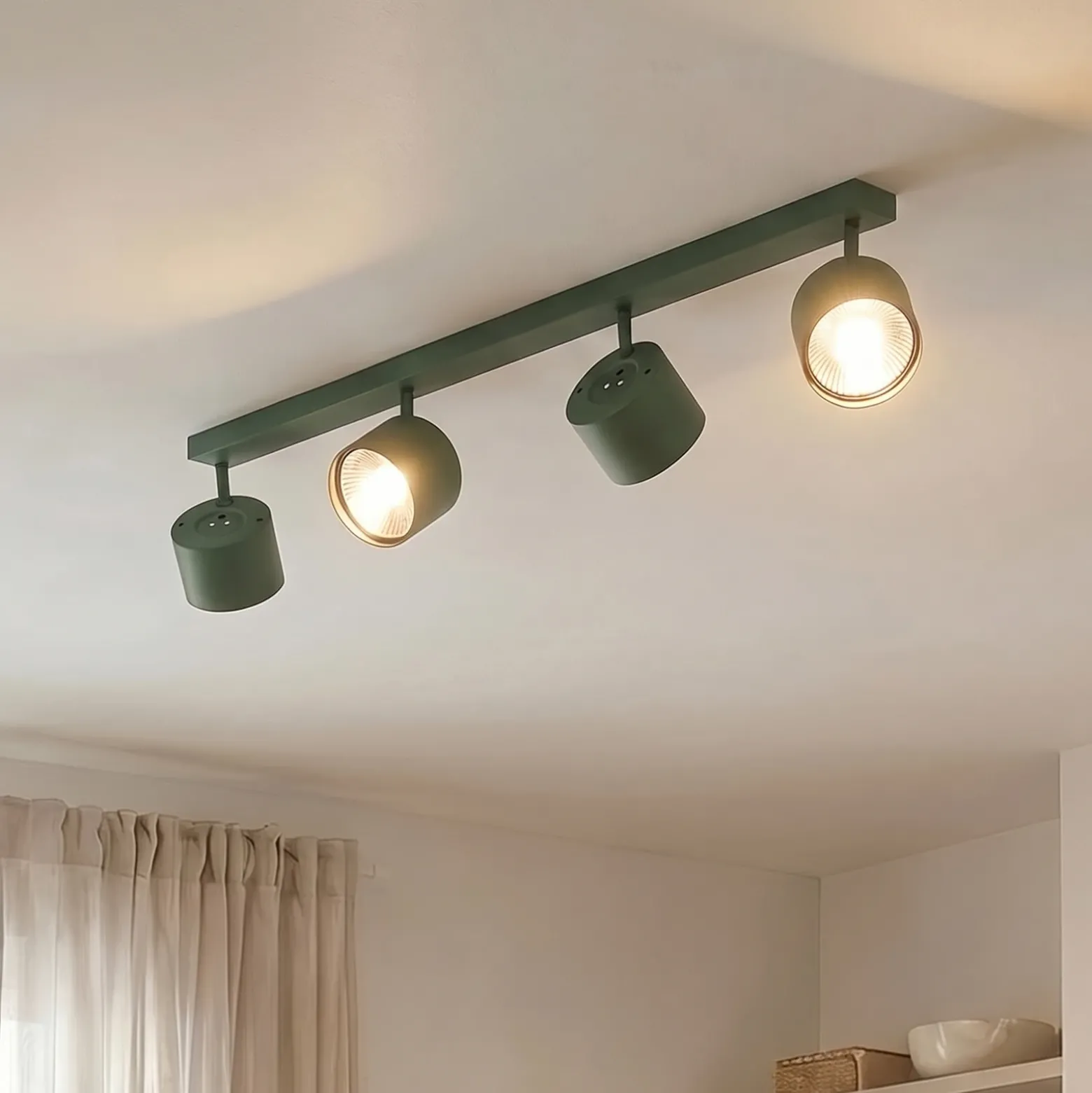 Downlight Chloe, verde, 4 luces, regulable