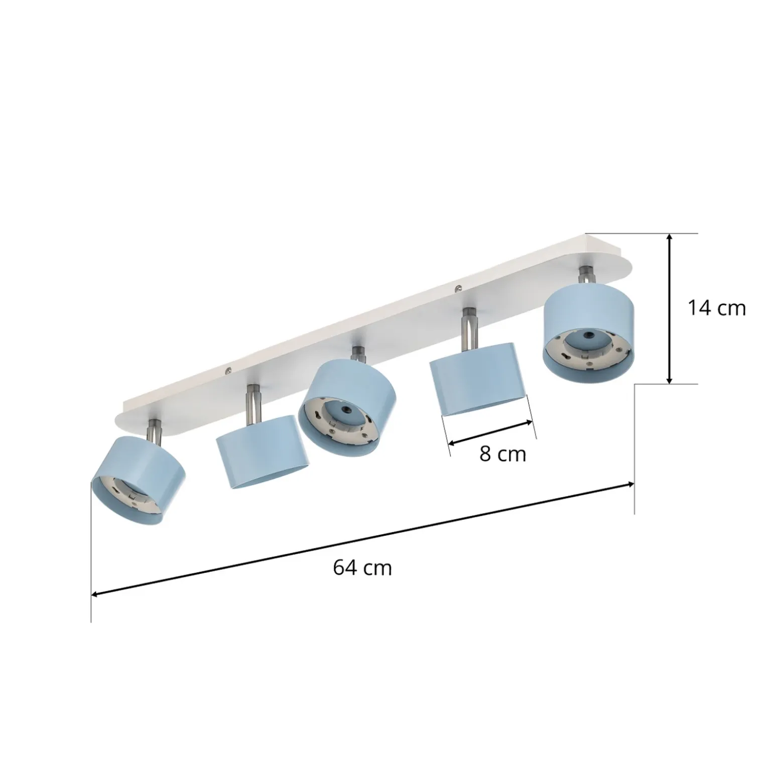 Downlight Cloudy 5 luces azul