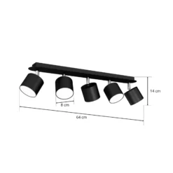 Downlight Cloudy 5 luces negro
