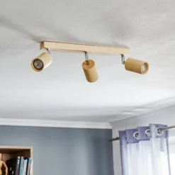 Downlight Cre de madera, 3 luces