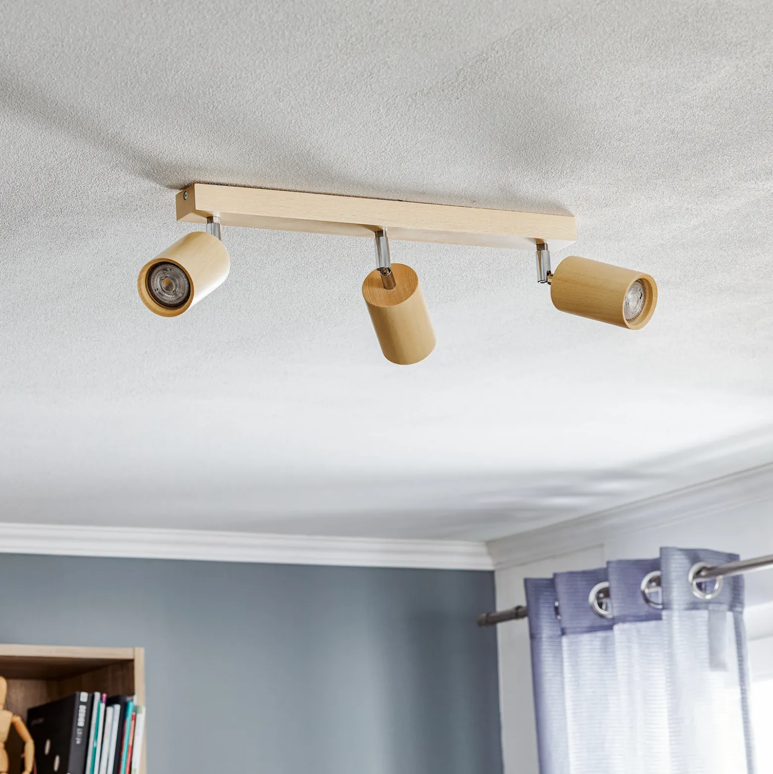 Downlight Cre de madera, 3 luces