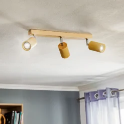 Downlight Cre de madera, 3 luces