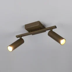 Downlight Dara, longitud 28 cm, color platino, metal, 2 luces.