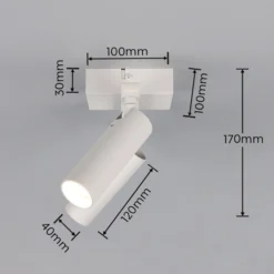 Downlight Dara, longitud 28 cm, gris, metal, 2 luces.