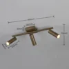 Downlight Dara, longitud 46 cm, metal color platino, 3 luces.