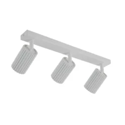 Downlight de carbono, blanco, longitud 45 cm, aluminio, 3 luces.