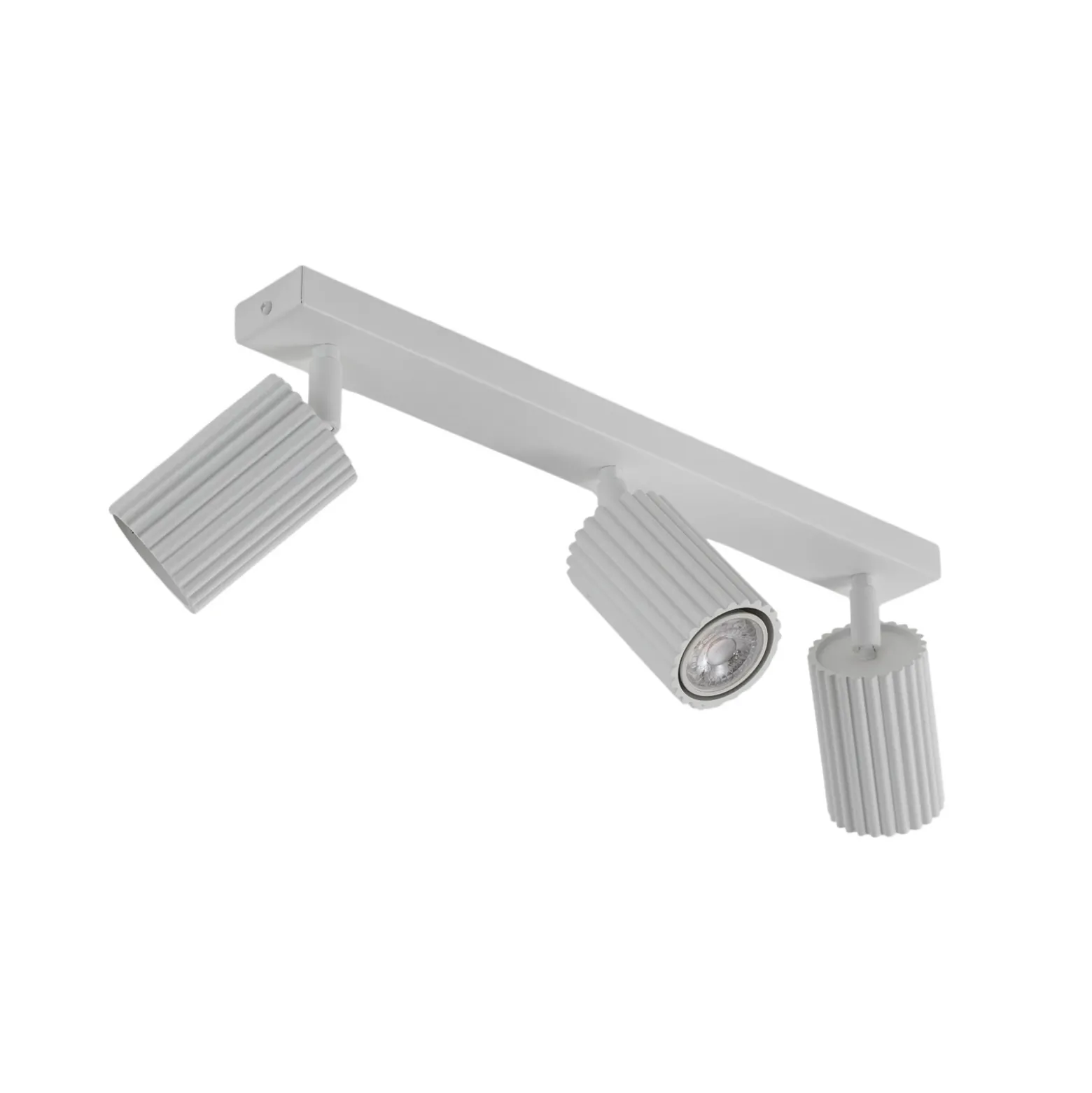 Downlight de carbono, blanco, longitud 45 cm, aluminio, 3 luces.