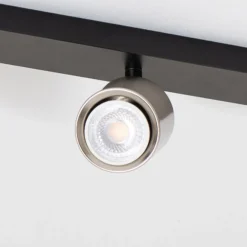 Downlight Demia, negro/níquel, 66 cm de largo, GU10
