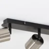 Downlight Demia, negro/níquel, 66 cm de largo, GU10