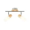 Downlight de techo Babsan, longitud 27,5 cm, madera clara, 2 luces.