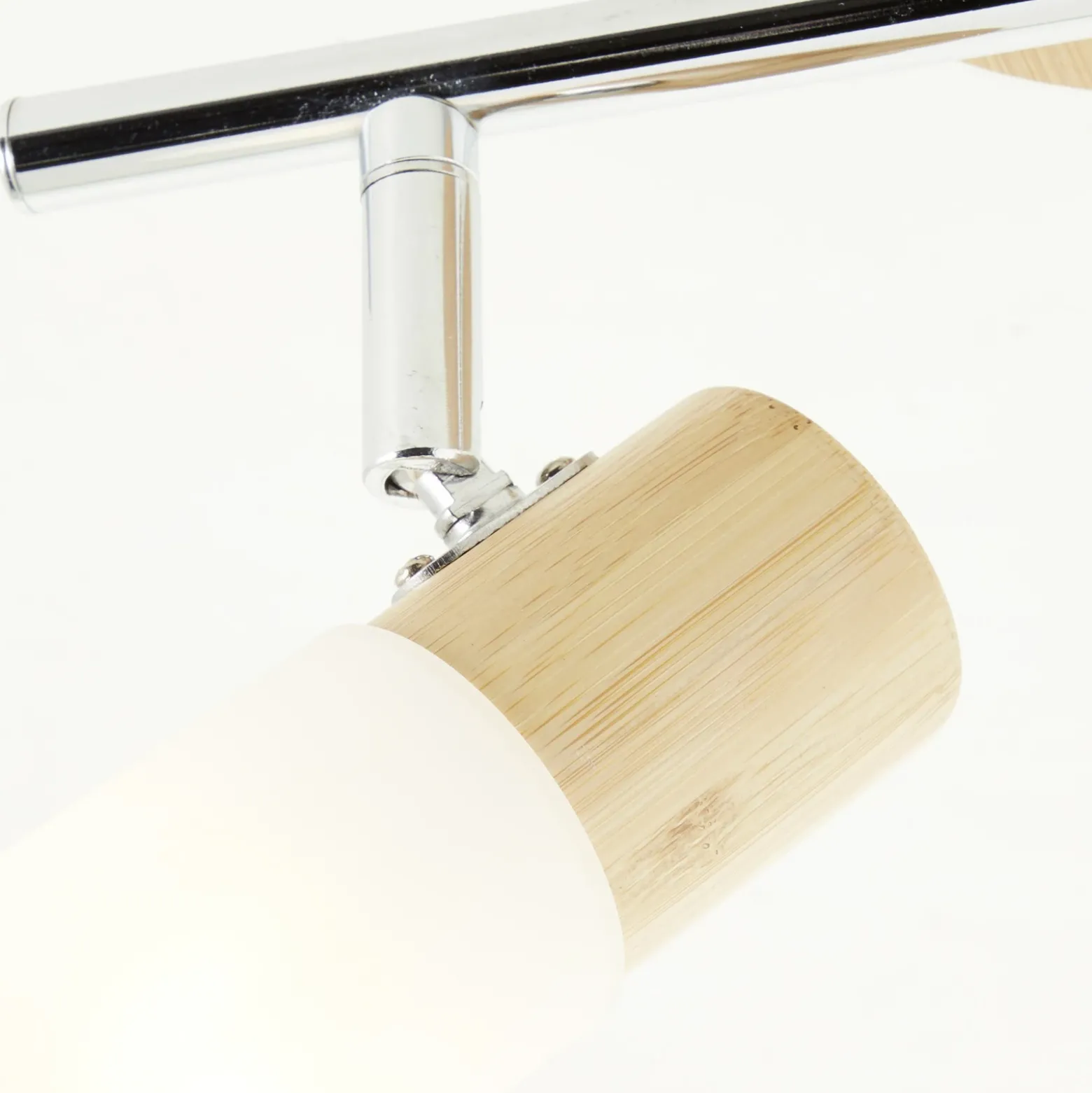 Downlight de techo Babsan, longitud 27,5 cm, madera clara, 2 luces.