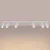 Downlight de techo carbono, blanco, longitud 117 cm, aluminio, 6 luces.