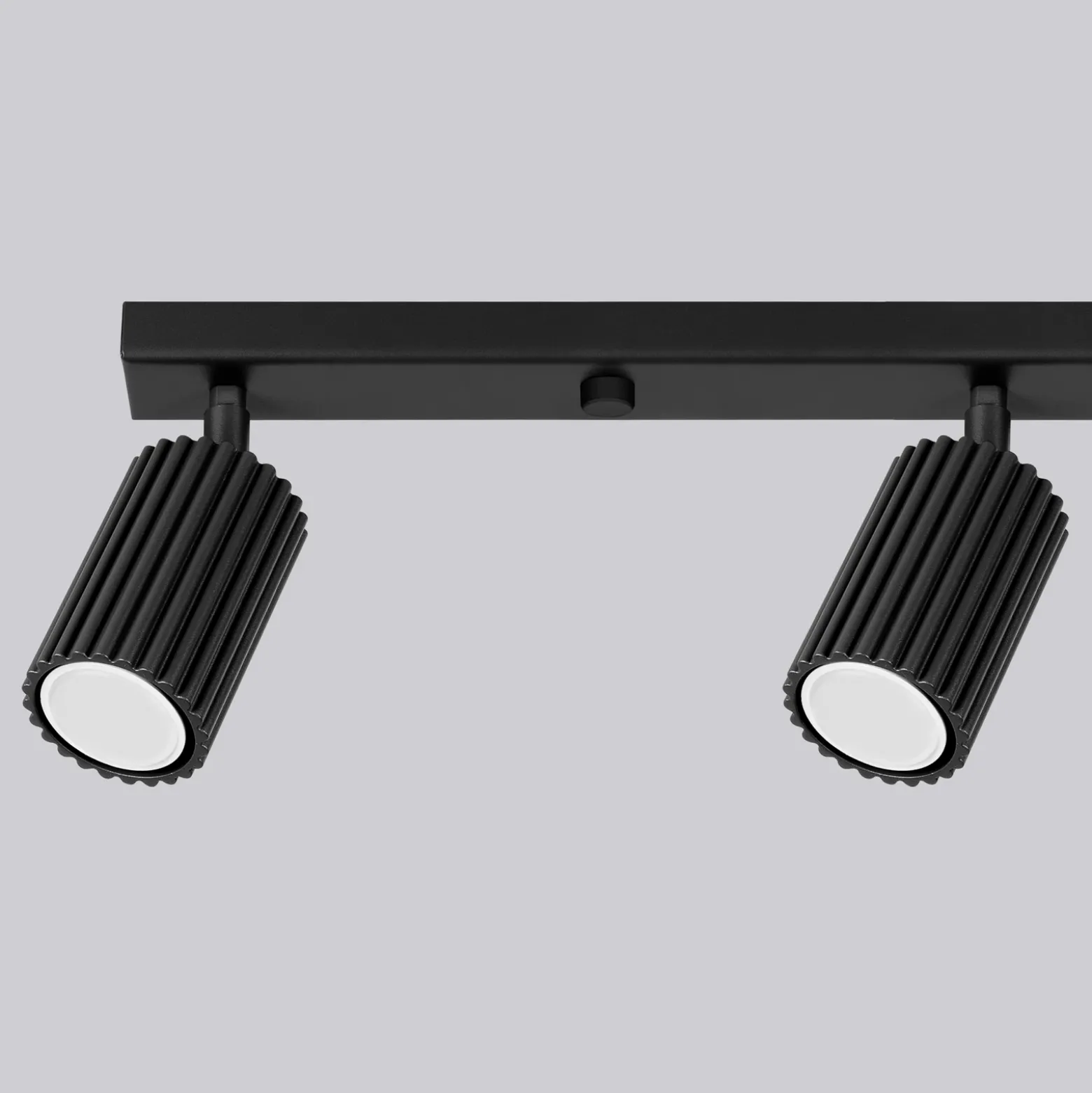 Downlight de techo de carbono, negro, longitud 81 cm, aluminio, 4 luces.