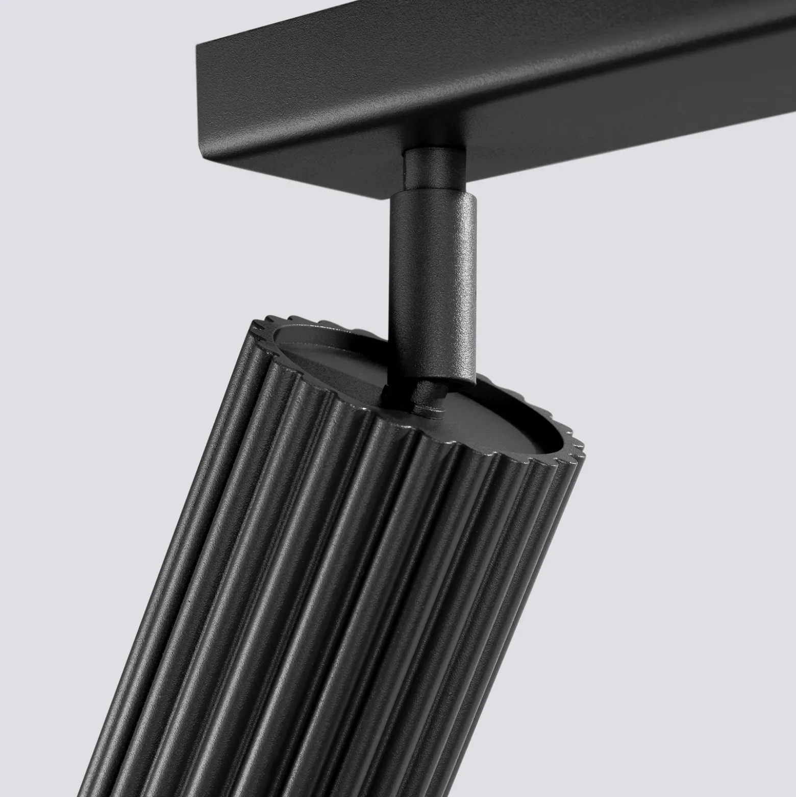 Downlight de techo de carbono, negro, longitud 81 cm, aluminio, 4 luces.