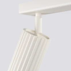 Downlight de techo de carbono, beige, longitud 81 cm, aluminio, 4 luces.