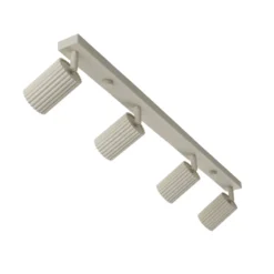 Downlight de techo de carbono, beige, longitud 81 cm, aluminio, 4 luces.