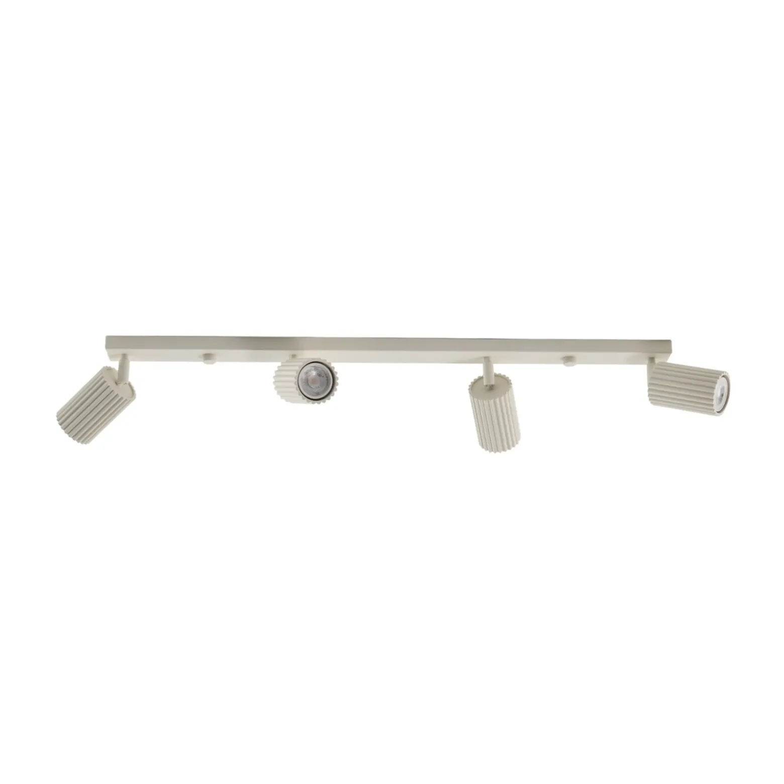 Downlight de techo de carbono, beige, longitud 81 cm, aluminio, 4 luces.