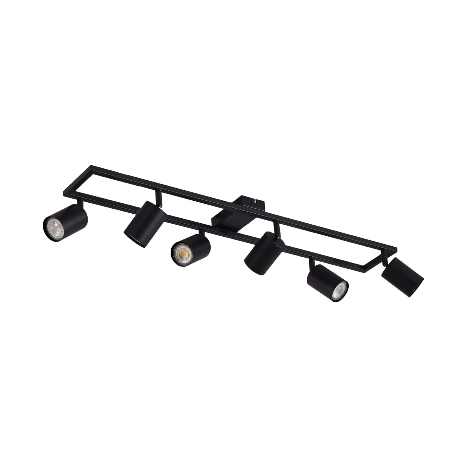 Downlight de techo Lindby Bravius, negro, 6 luces, hierro