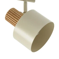Downlight de techo Lindby Lenja, 2 luces, beige, E14, metal