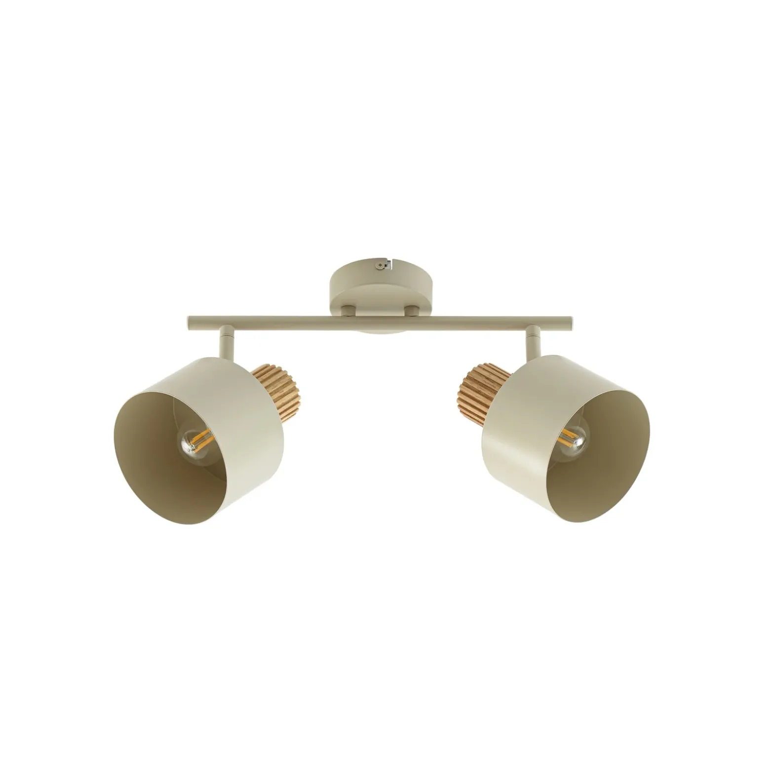 Downlight de techo Lindby Lenja, 2 luces, beige, E14, metal