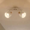 Downlight de techo Lindby Lenja, 2 luces, beige, E14, metal