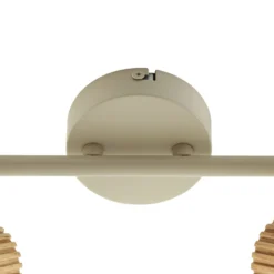 Downlight de techo Lindby Lenja, 2 luces, beige, E14, metal