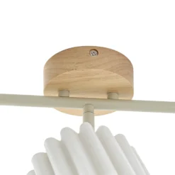 Downlight de techo Lindby Shiloh, 5 luces, natural/beige, madera