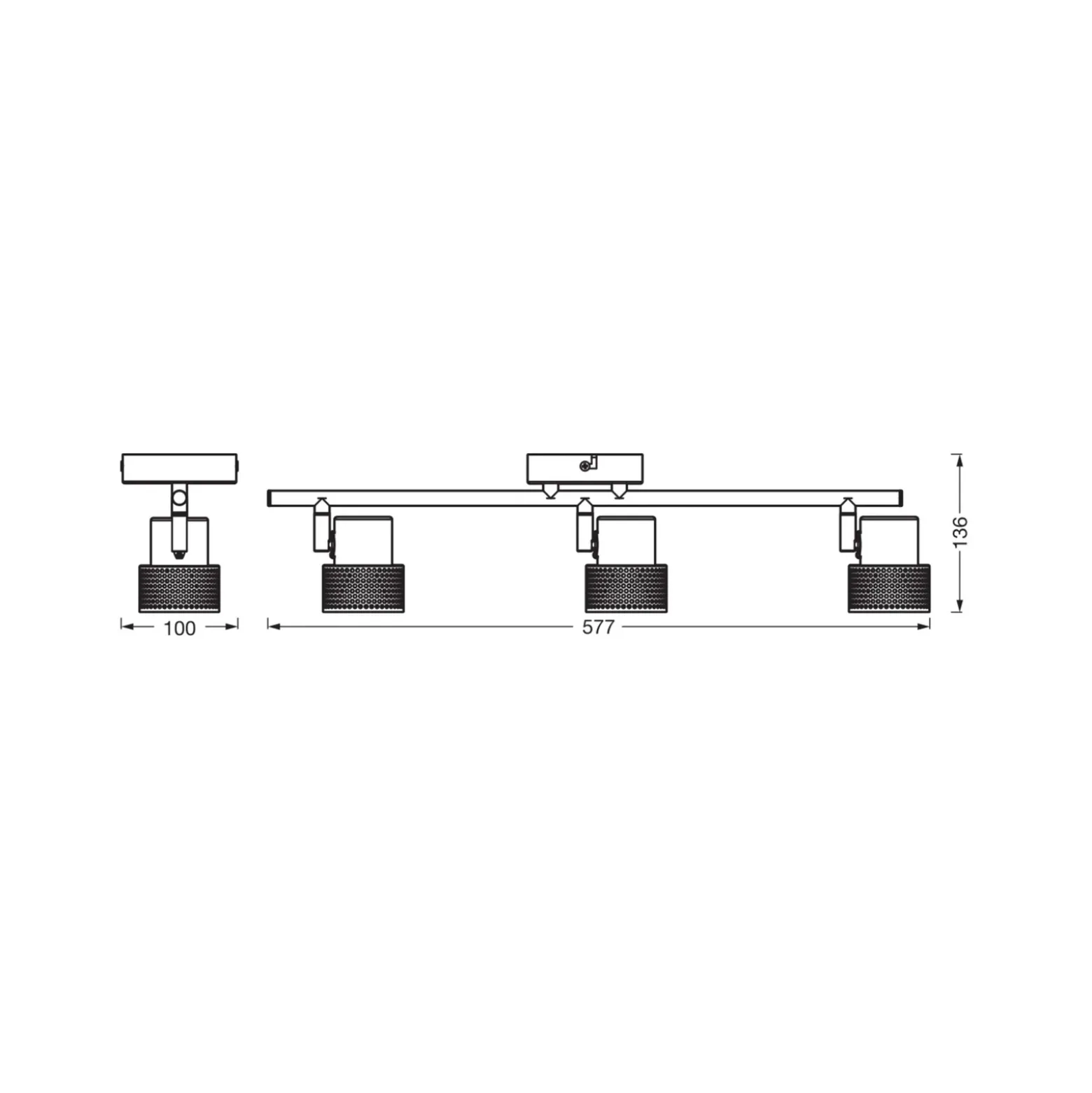 Downlight de techo OSRAM CORK, blanco, 3 luces, atenuable, GU10