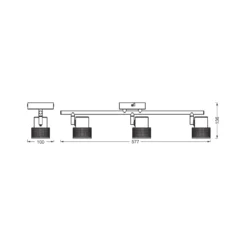 Downlight de techo OSRAM CORK, negro, 3 luces, atenuable, GU10