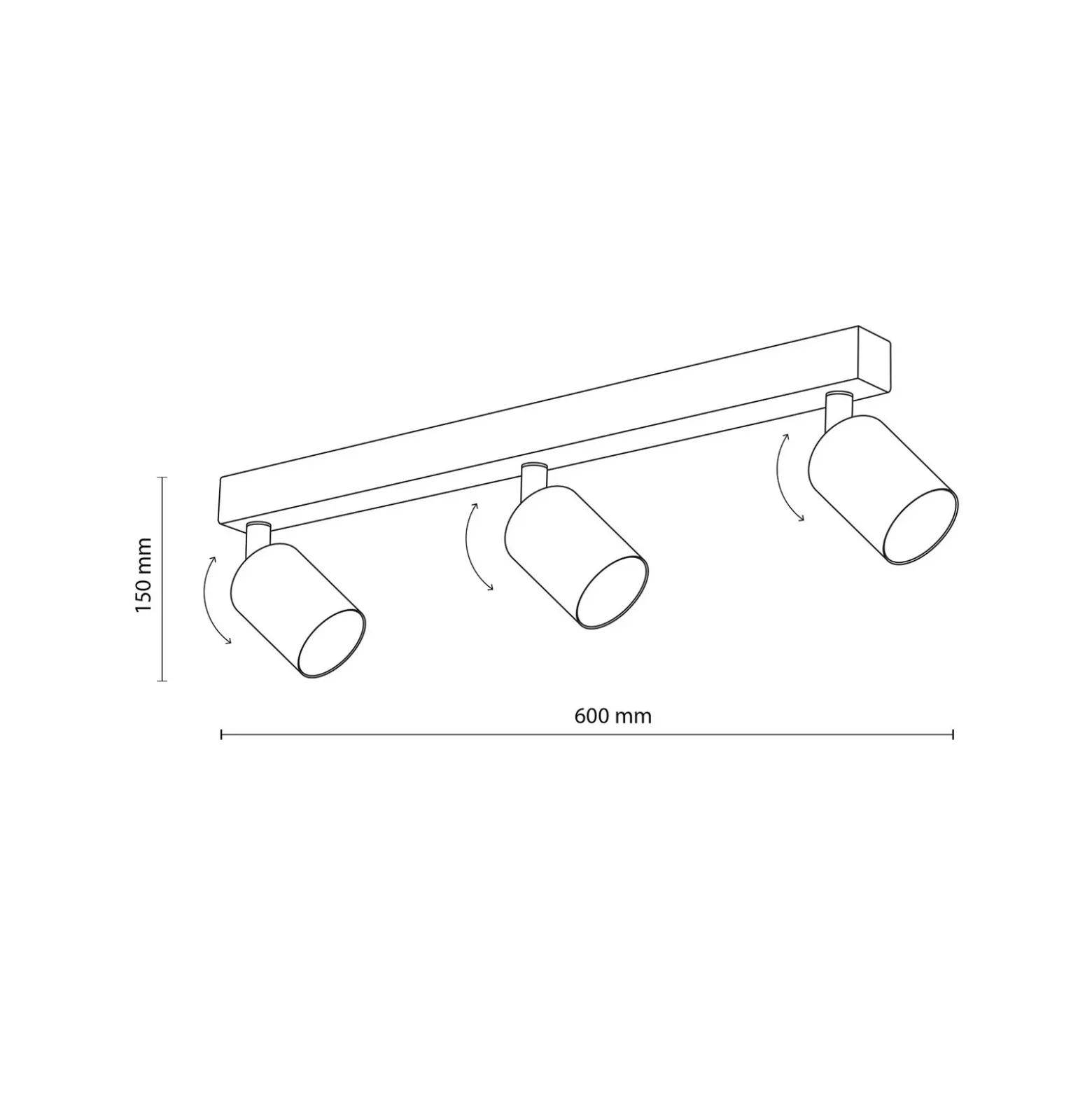 Downlight de techo Top, regulable, marrón, lineal de 3 luces