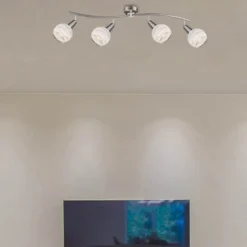 Downlight Elliott, níquel mate, longitud 70 cm, metal