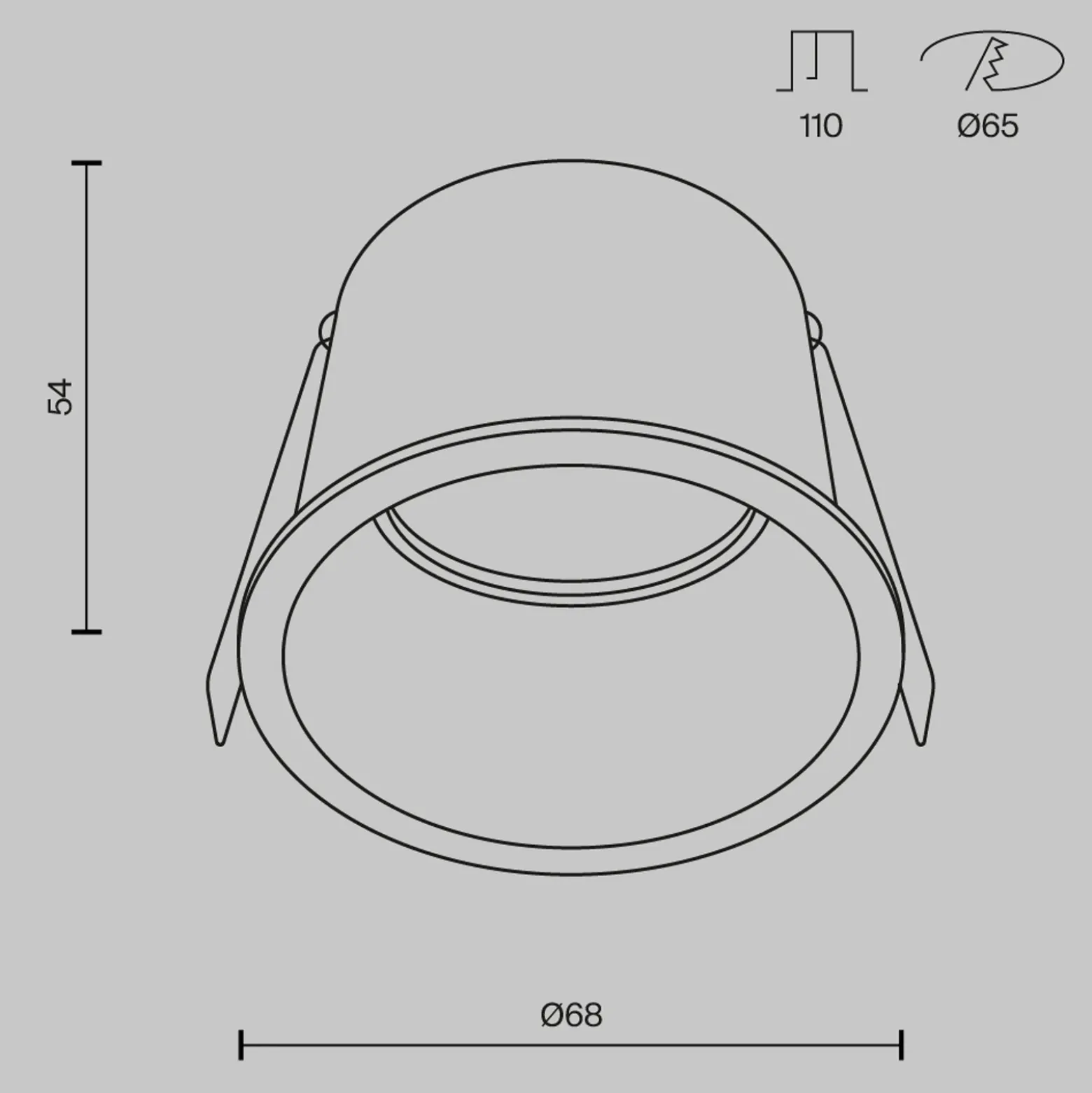 Downlight empotrable Maytoni Reif, blanco/blanco, Ø 6,8 cm, aluminio