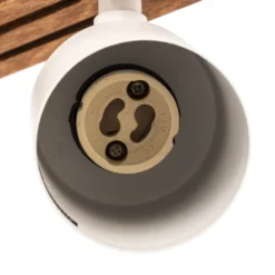 Downlight Envostar Tino de 6 luces, blanco/madera