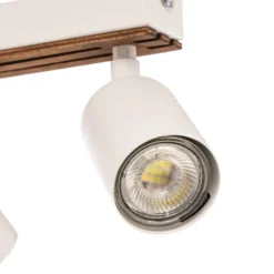 Downlight Envostar Tino de 6 luces, blanco/madera