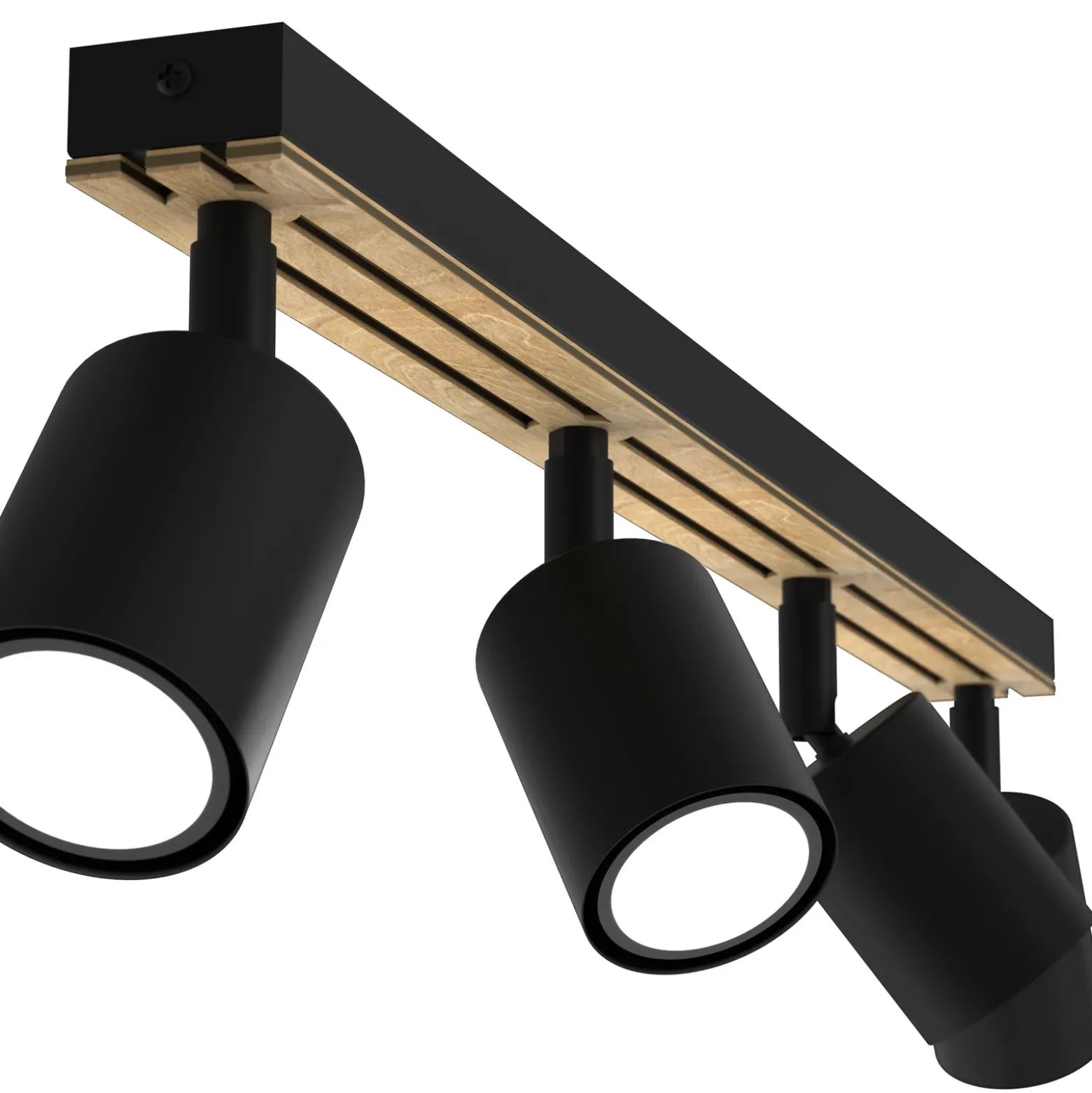 Downlight Envostar Tino de 4 luces, negro/madera