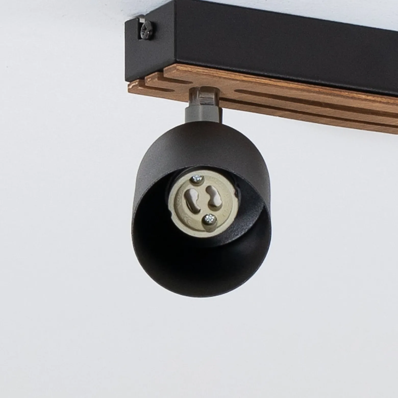 Downlight Envostar Tino de 4 luces, negro/madera