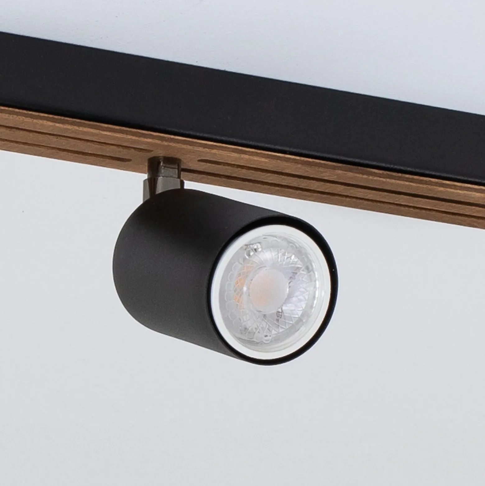 Downlight Envostar Tino de 4 luces, negro/madera